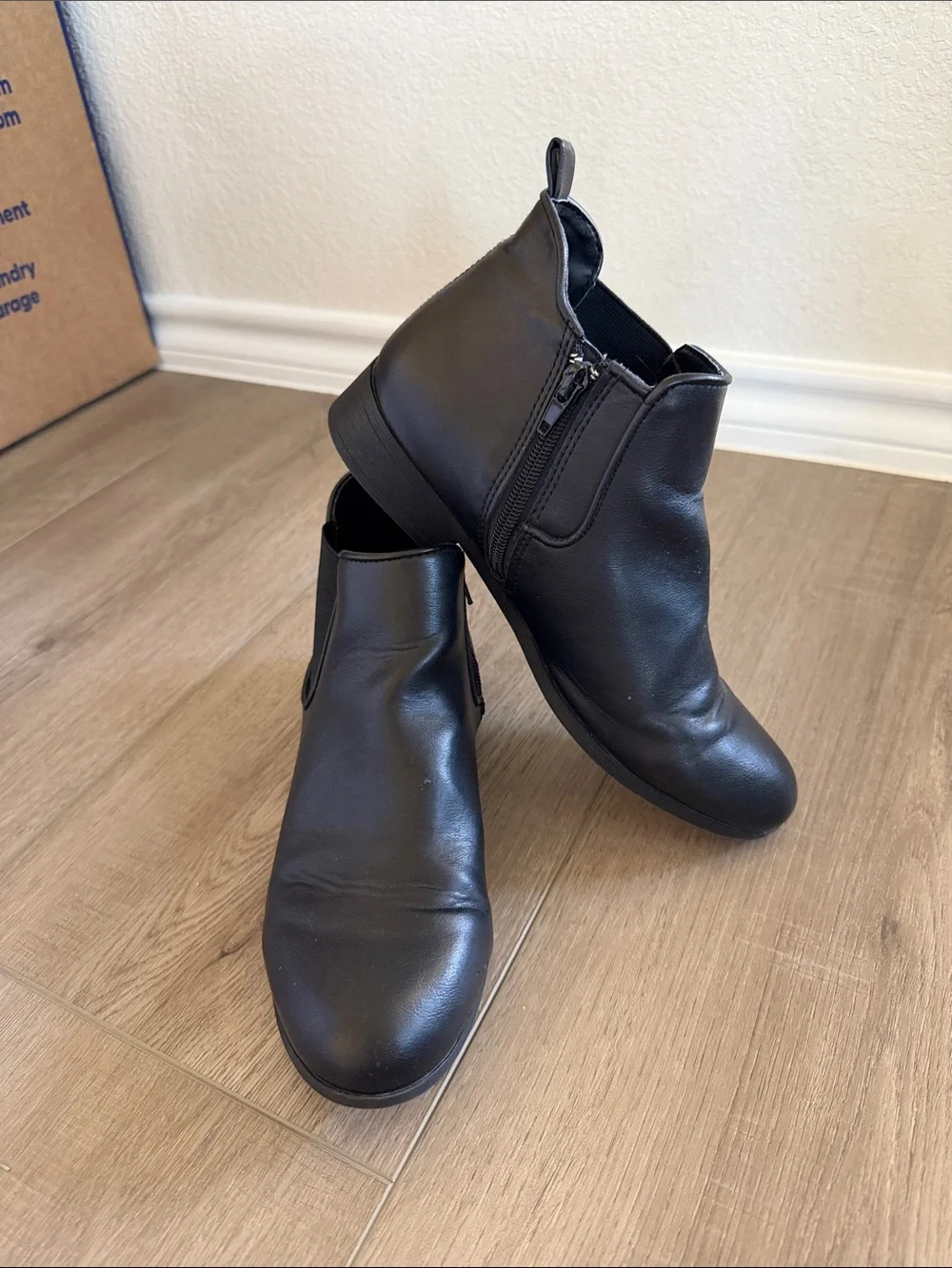 American Rag Black Leather Ankle Booties